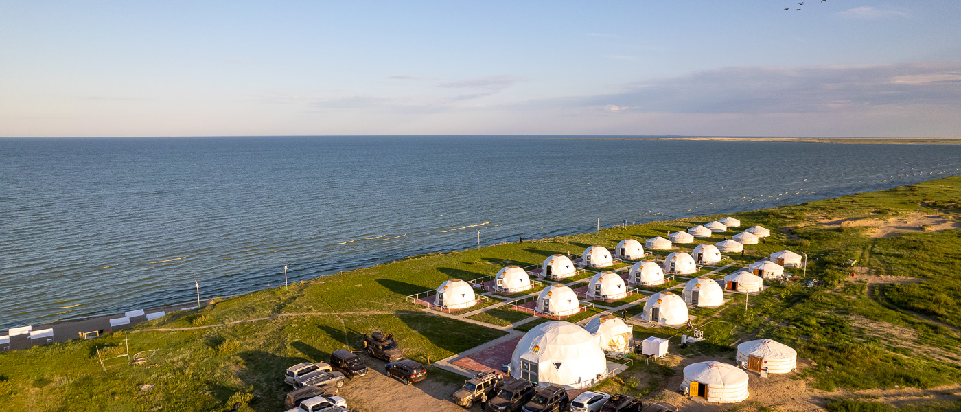 Yurts by Lake